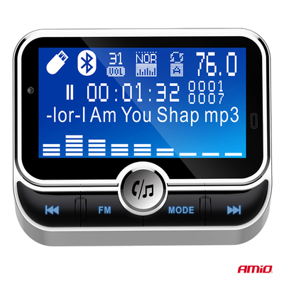 Amio - FM Transmitter Αυτοκινήτου 12/24V με 1xUSB Type-A, 1xUSB Type-C και Τηλεχειριστήριο - 1 τεμ. (04657/AM)