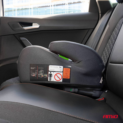 Amio - Παιδικό Κάθισμα Αυτοκινήτου Χωρίς Πλάτη (Booster) τύπου ISOFIX κατάλληλο για ύψος 125-150cm προδιαγραφών ECE R129 χρώμα Γκρι/Μαύρο για Επιβατικά Αυτοκίνητα - 1 τεμ. (04660/AM)