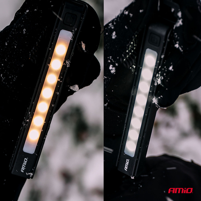 Amio - Φακός Εργασίας Χειρός Ανακλινόμενος τύπου XTE+SMD LED χωρητικότητα μπαταρίας 600mAh μήκος 15cm διάσταση 17x24x187mm - 1 τεμ. (04669/AM)