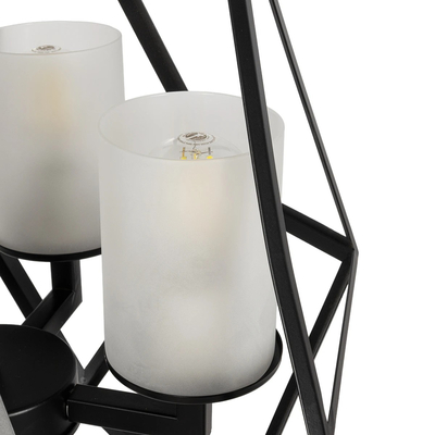 GLOBOSTAR® DASTAR 999-0091 Vintage Κρεμαστό Φωτιστικό Οροφής με Ντουί 4 x E27 AC 220-240V IP20 - Μαύρο & Λευκό - Μ42 x Π42 x Υ43cm