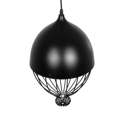 GLOBOSTAR® CANARIO 999-0111 Vintage Κρεμαστό Φωτιστικό Οροφής με Ντουί 1 x E27 AC 220-240V IP20 - Μαύρο - Μ28 x Π28 x Υ47cm