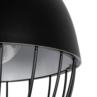 GLOBOSTAR® CANARIO 999-0111 Vintage Κρεμαστό Φωτιστικό Οροφής με Ντουί 1 x E27 AC 220-240V IP20 - Μαύρο - Μ28 x Π28 x Υ47cm