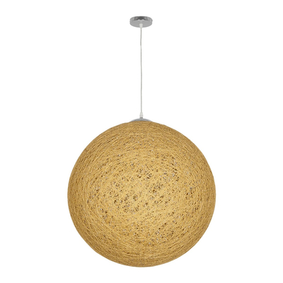 GLOBOSTAR® OCEANA 999-0155 Boho Κρεμαστό Φωτιστικό Οροφής με Ντουί 1 x E27 AC 220-240V IP20 - Μπεζ & Χρυσό - Μ60 x Π60 x Υ60cm