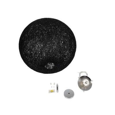 GLOBOSTAR® OCEANA 999-0157 Boho Κρεμαστό Φωτιστικό Οροφής με Ντουί 1 x E27 AC 220-240V IP20 - Μαύρο - Μ60 x Π60 x Υ60cm