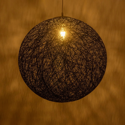 GLOBOSTAR® OCEANA 999-0157 Boho Κρεμαστό Φωτιστικό Οροφής με Ντουί 1 x E27 AC 220-240V IP20 - Μαύρο - Μ60 x Π60 x Υ60cm