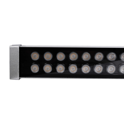 GLOBOSTAR® WASHERMOZA 90165 Μπάρα Φωτισμού Wall Washer LED 72W 7920lm 10-30° DC 24V Αδιάβροχο IP66 Θερμό Λευκό 2700K Dimmable - Bridgelux SMD Chip - Γκρι Ανθρακί - Μ100 x Π7.4 x Υ7cm - 3 Χρόνια Εγγύηση