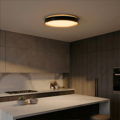 kelvo® BARCHETTA KLV-101-0266-V2 Φωτιστικό Οροφής LED 72W 7200lm 120° AC 220-240V IP20 Ρυθμιζόμενο Λευκό CCT με Χειριστήριο από 2700K έως 6000K Dimmable - Lumileds SMD Chip - Μαύρο & Σαμπανιζέ Χρυσό Ματ - Μ48 x Π48 x Υ8.2cm - 3 Χρόνια Εγγύηση