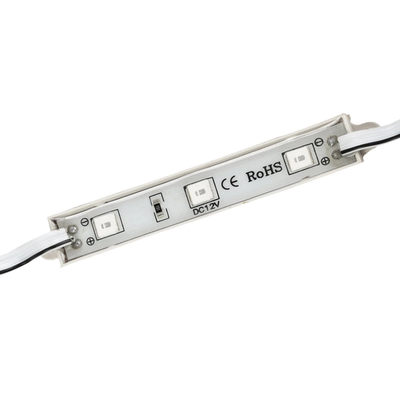 GLOBOSTAR® MODULARI 73703 Module LED 0.8W 64lm 120° DC 12V Αδιάβροχο IP65 3 x SMD5050 Chip Κόκκινο Dimmable - Μ7.7 x Π1.5 x Υ0.5cm - Πακέτο 20 Τεμαχίων - 3 Χρόνια Εγγύηση