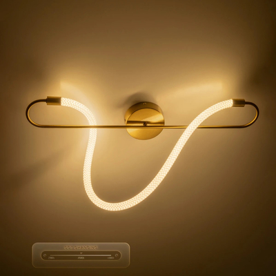 kelvo® GLOW KLV-101-0169-V2 Φωτιστικό Οροφής LED 18W 1800lm 360° AC 220-240V IP20 Ρυθμιζόμενο Λευκό CCT με On/Off 2700K/4500K/6000K - Lumileds SMD Chip - Χρυσό Πλατίνα - Μ30 x Π15 x Υ70cm - 3 Χρόνια Εγγύηση