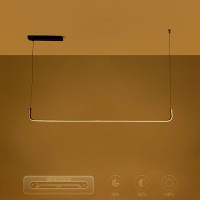 kelvo® LINARIA KLV-101-0255 Κρεμαστό Φωτιστικό Οροφής LED 36W 3600lm 180° AC 220-240V IP20 Ρυθμιζόμενο Λευκό CCT με Χειριστήριο από 2700K έως 6000K Dimmable - Lumileds SMD Chip - Μαύρο Ματ - Μ120 x Π2 x Υ10cm - 3 Χρόνια Εγγύηση