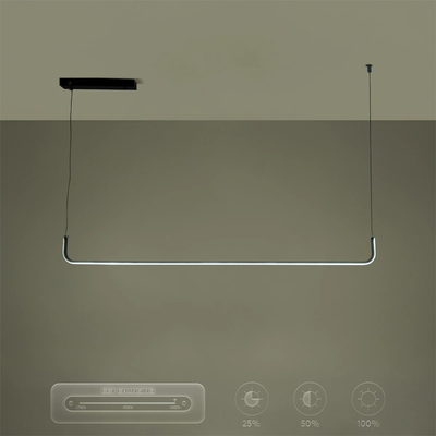 kelvo® LINARIA KLV-101-0255 Κρεμαστό Φωτιστικό Οροφής LED 36W 3600lm 180° AC 220-240V IP20 Ρυθμιζόμενο Λευκό CCT με Χειριστήριο από 2700K έως 6000K Dimmable - Lumileds SMD Chip - Μαύρο Ματ - Μ120 x Π2 x Υ10cm - 3 Χρόνια Εγγύηση