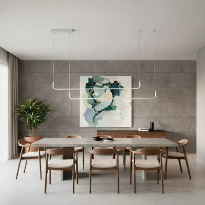 kelvo® LINARIA KLV-101-0259 Κρεμαστό Φωτιστικό Οροφής LED 72W 7200lm 180° AC 220-240V IP20 Ρυθμιζόμενο Λευκό CCT με Χειριστήριο από 2700K έως 6000K Dimmable - Lumileds SMD Chip - Λευκό Ματ - Μ220 x Π4 x Υ25cm - 3 Χρόνια Εγγύηση