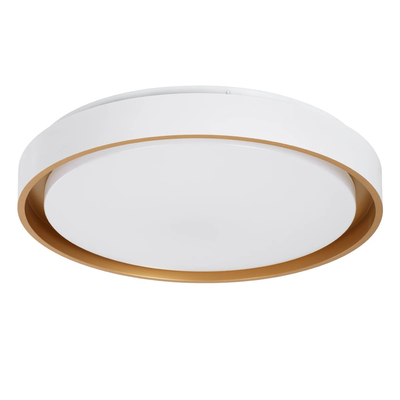 kelvo® BARCHETTA KLV-101-0267-V2 Φωτιστικό Οροφής LED 72W 7200lm 120° AC 220-240V IP20 Ρυθμιζόμενο Λευκό CCT με Χειριστήριο από 2700K έως 6000K Dimmable - Lumileds SMD Chip - Λευκό & Σαμπανιζέ Χρυσό Ματ - Μ48 x Π48 x Υ8.2cm - 3 Χρόνια Εγγύηση