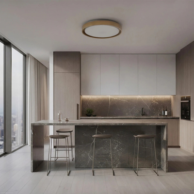 kelvo® BARCHETTA KLV-101-0268-V2 Φωτιστικό Οροφής LED 72W 7200lm 120° AC 220-240V IP20 Ρυθμιζόμενο Λευκό CCT με Χειριστήριο από 2700K έως 6000K Dimmable - Lumileds SMD Chip - Σαμπανιζέ Χρυσό Ματ - Μ48 x Π48 x Υ8.2cm - 3 Χρόνια Εγγύηση