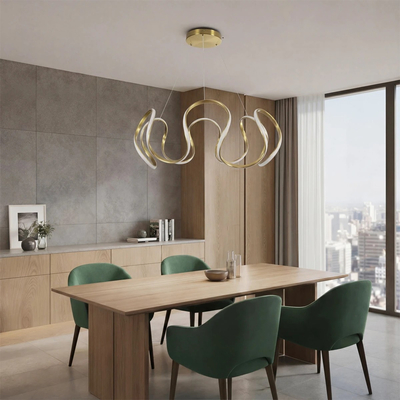 kelvo® TARANTULA KLV-101-0271 Κρεμαστό Φωτιστικό Οροφής LED 120W 12000lm 360° AC 220-240V IP20 Ρυθμιζόμενο Λευκό CCT με Χειριστήριο από 2700K έως 6000K Dimmable - Lumileds SMD Chip - Χρυσό Πλατίνα - Μ78 x Π78 x Υ31.5cm - 3 Χρόνια Εγγύηση