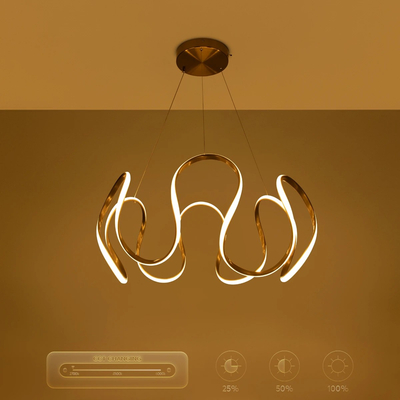 kelvo® TARANTULA KLV-101-0271 Κρεμαστό Φωτιστικό Οροφής LED 120W 12000lm 360° AC 220-240V IP20 Ρυθμιζόμενο Λευκό CCT με Χειριστήριο από 2700K έως 6000K Dimmable - Lumileds SMD Chip - Χρυσό Πλατίνα - Μ78 x Π78 x Υ31.5cm - 3 Χρόνια Εγγύηση