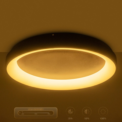 kelvo® SALEM KLV-101-0280 Φωτιστικό Οροφής LED 75W 7500lm 120° AC 220-240V IP20 Ρυθμιζόμενο Λευκό CCT με Χειριστήριο από 2700K έως 6000K Dimmable - Lumileds SMD Chip - Καφέ Ματ - Μ45 x Π45 x Υ8.5cm - 3 Χρόνια Εγγύηση