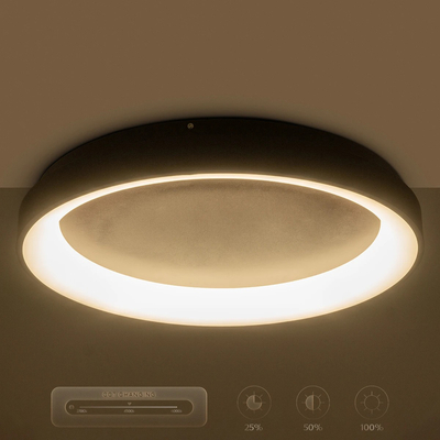 kelvo® SALEM KLV-101-0280 Φωτιστικό Οροφής LED 75W 7500lm 120° AC 220-240V IP20 Ρυθμιζόμενο Λευκό CCT με Χειριστήριο από 2700K έως 6000K Dimmable - Lumileds SMD Chip - Καφέ Ματ - Μ45 x Π45 x Υ8.5cm - 3 Χρόνια Εγγύηση