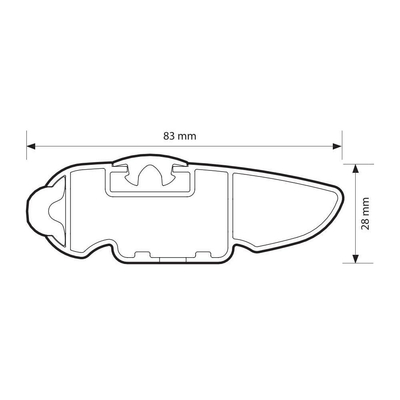 Nordrive - Μπάρα οροφής αλουμινίου μαύρη 94cm Silenzio CX Origine System (Origine/Standard/Flush Railing) - 1 τεμ. (L.N15425)