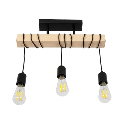 GLOBOSTAR® LUCITA 201-0031 Vintage Φωτιστικό Οροφής με Ντουί 3 x E27 AC 220-240V IP20 - Μαύρο & Μπεζ - Μ50 x Π27 x Υ112cm