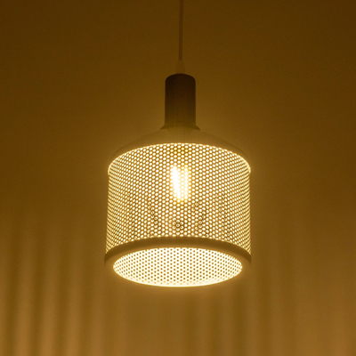 GLOBOSTAR® NETO 201-0129 Μοντέρνο Κρεμαστό Φωτιστικό Οροφής με Ντουί 1 x E27 AC 220-240V IP20 - Χρυσό & Λευκό - Μ18 x Π18 x Υ70cm