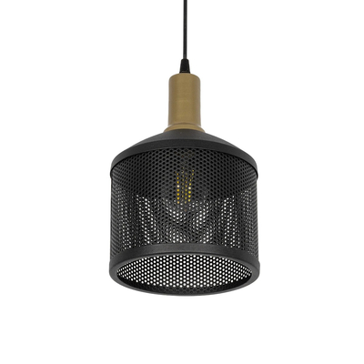 GLOBOSTAR® NETO 201-0130 Μοντέρνο Κρεμαστό Φωτιστικό Οροφής με Ντουί 1 x E27 AC 220-240V IP20 - Χρυσό & Μαύρο - Μ18 x Π18 x Υ70cm