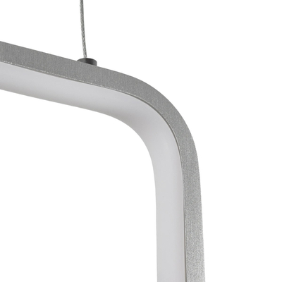 GLOBOSTAR® DEROBA 61300 Μοντέρνο Κρεμαστό Φωτιστικό Οροφής LED 12W 1320lm 360° AC 220-240V IP20 Ρυθμιζόμενο Λευκό CCT με On/Off 2700K/4500K/6000K - Lumileds SMD Chip - Νίκελ Βούρτσας - Μ16 x Π1.6 x Υ25.5cm - 3 Χρόνια Εγγύηση