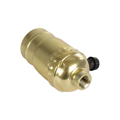 GLOBOSTAR® LAMPHOLDER 78966 Ντουί E27 με Διακόπτη On/Off IP20 Χρυσό - Μ5.5 x Π3.6 x Υ7cm