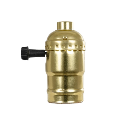 GLOBOSTAR® LAMPHOLDER 78966 Ντουί E27 με Διακόπτη On/Off IP20 Χρυσό - Μ5.5 x Π3.6 x Υ7cm