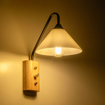 GLOBOSTAR® ALESSIA 999-0177 Μοντέρνο Φωτιστικό Τοίχου - Απλίκα με Ντουί 1 x E27 AC 220-240V IP20 - Μπεζ & Μαύρο - Μ18 x Π26 x Υ29cm