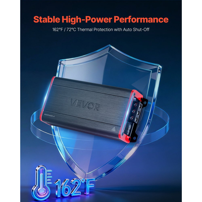 Ενισχυτής ήχου αυτοκινήτου VEVOR, 4-καναλικός γεφυρώσιμος ενισχυτής αυτοκινήτου, πολυκαναλικός στερεοφωνικός ενισχυτής κατηγορίας D, μέγ. 4 x 272W στα 4 Ohms / 4 x 400W στα 2 Ohms, υψηλή έξοδος, για SUV, Pick-up και οχήματα εκτός δρόμου
