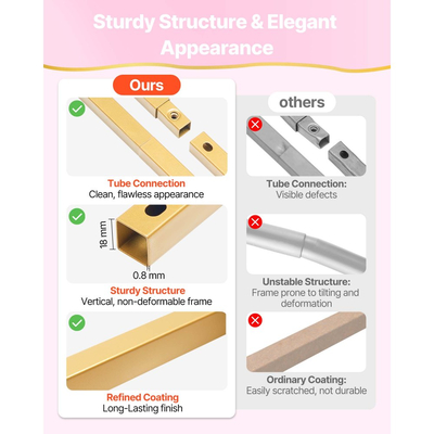 Βάση Αψίδας VEVOR, Σετ 3 τεμαχίων, 2,4/2,2/2 μ., Σταθερή Δομή, Εύκολη Συναρμολόγηση, Χρυσή Μεταλλική Βάση Αψίδας για Γάμο, Πάρτι Γενεθλίων, Αποφοίτηση, Διακόσμηση Εορτών και Τελετών