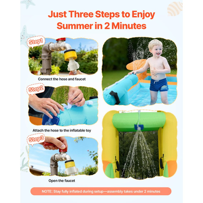 Φουσκωτό Σπιτάκι Αναπηδήσεων VEVOR, Νεροτσουλήθρα με Φουσκωτό Σπιτάκι Αναπηδήσεων 14,9 x 12,8 x 7,8 πόδια, Κάστρο-Ρελέ με Αναπηδήσεις, Ψηλή Τσουλήθρα, Πισίνα με Νερά & Περίπτερο Προσποίησης Αγοράς, για 3 έως 4 παιδιά ηλικίας 3 έως 8 ετών