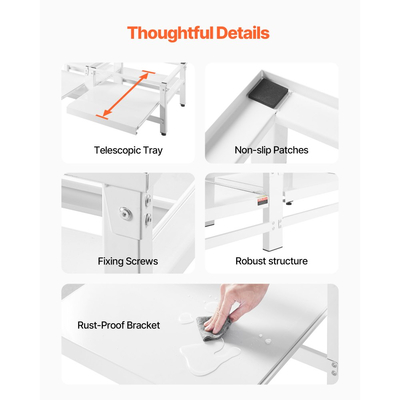 Βάση πλυντηρίου VEVOR, ύψος 355 mm, βάσεις πλυντηρίου και στεγνωτηρίου με συρόμενο δίσκο, χωρητικότητα βάρους 318 kg, αντιολισθητικά πόδια, βαριά ατσάλινη βάση πλυντηρίου ρούχων γενικής χρήσης, λευκό, τεμάχιο 2 τεμαχίων