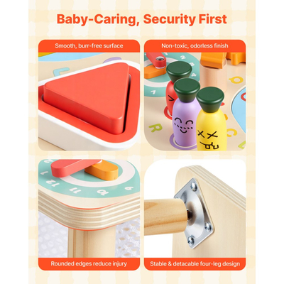 Τραπέζι Δραστηριοτήτων VEVOR Montessori για νήπιο 1-3 ετών, Ξύλινο Γραφείο Δραστηριοτήτων Learn 8 σε 1, Παιδικό Τραπέζι Παιχνιδιού για Αγόρια & Κορίτσια Ηλικίας 6+ Μηνών, Υπέροχα Γενέθλια, Χριστούγεννα, Δώρο για την Ημέρα του Παιδιού