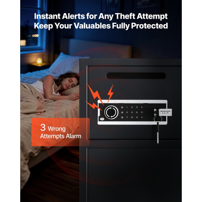 Χρηματοκιβώτιο VEVOR 7,2 κυβικών ποδιών, Διπλό Χρηματοκιβώτιο με Κλειδαριά, Κλειδί, Κωδικός Πρόσβασης και LED, Πυράντοχο Θησαυροφυλάκιο Ψυχρής Έλασης από Ατσάλι με Θυρίδα Αποθήκευσης για Χρήματα, Έγγραφα, Κοσμήματα και Τιμαλφή, Εύκολη Συναρμολόγηση, Μαύρο