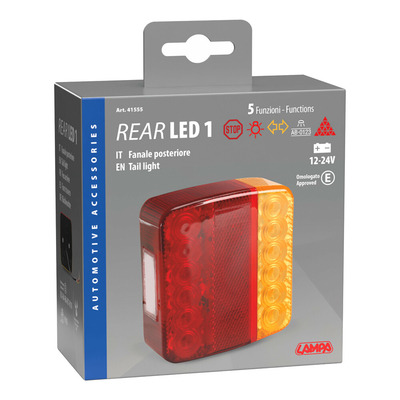 Lampa - Φανάρι τρέιλερ/φορτηγού πίσω 5 χρήσεων 16LED τύπου standard τάση λειτουργίας 12/24V διάσταση 97x105x36mm για Επιβατικά Αυτοκίνητα και Φορτηγά - 1 τεμ. (L4155.5)