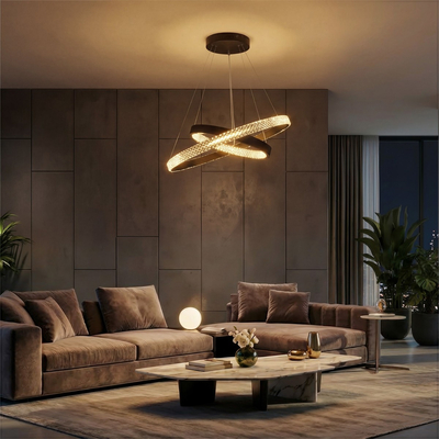 kelvo® DIAMOND KLV-101-0235-V2 Κρεμαστό Φωτιστικό Οροφής LED 75W 7500lm 360° AC 220-240V IP20 Ρυθμιζόμενο Λευκό CCT με Χειριστήριο από 2700K έως 6000K Dimmable - Lumileds SMD Chip - Μαύρο Ματ - Μ60 x Π60 x Υ40cm - 3 Χρόνια Εγγύηση