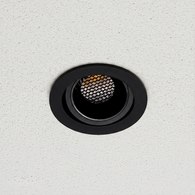kelvo® LEO KLV-101-0314 Χωνευτό Κινούμενο Φωτιστικό Downlight Σποτ με Honeycomb Anti-Glare Reflector LED 10W 1300lm 38° AC 220-240V IP20 Φυσικό Λευκό 4500K - Bridgelux COB Chip & TÜV SÜD Driver - Μαύρο Ματ - Μ8.5 x Π8.5 x Υ6.6cm / Q7.5cm - 5 Χρόνια Εγγύηση