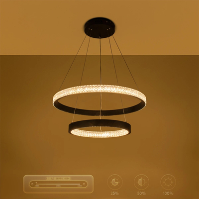 kelvo® DIAMOND KLV-101-0235-V2 Κρεμαστό Φωτιστικό Οροφής LED 75W 7500lm 360° AC 220-240V IP20 Ρυθμιζόμενο Λευκό CCT με Χειριστήριο από 2700K έως 6000K Dimmable - Lumileds SMD Chip - Μαύρο Ματ - Μ60 x Π60 x Υ40cm - 3 Χρόνια Εγγύηση