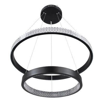 kelvo® DIAMOND KLV-101-0235-V2 Κρεμαστό Φωτιστικό Οροφής LED 75W 7500lm 360° AC 220-240V IP20 Ρυθμιζόμενο Λευκό CCT με Χειριστήριο από 2700K έως 6000K Dimmable - Lumileds SMD Chip - Μαύρο Ματ - Μ60 x Π60 x Υ40cm - 3 Χρόνια Εγγύηση
