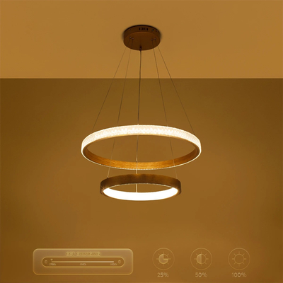 kelvo® DIAMOND KLV-101-0236-V2 Κρεμαστό Φωτιστικό Οροφής LED 75W 7500lm 360° AC 220-240V IP20 Ρυθμιζόμενο Λευκό CCT με Χειριστήριο από 2700K έως 6000K Dimmable - Lumileds SMD Chip - Χρυσό Πλατίνα - Μ60 x Π60 x Υ40cm - 3 Χρόνια Εγγύηση