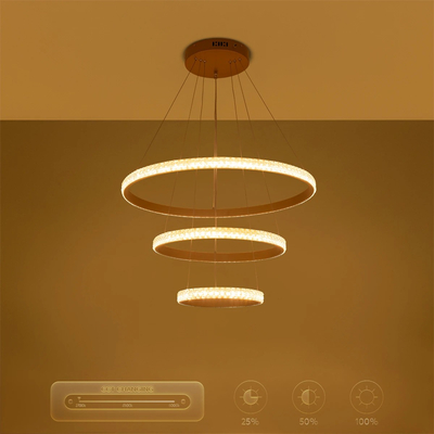 kelvo® DIAMOND KLV-101-0238-V2 Κρεμαστό Φωτιστικό Οροφής LED 100W 10000lm 180° AC 220-240V IP20 Ρυθμιζόμενο Λευκό CCT με Χειριστήριο από 2700K έως 6000K Dimmable - Lumileds SMD Chip - Χρυσό Πλατίνα - Μ60 x Π60 x Υ60cm - 3 Χρόνια Εγγύηση