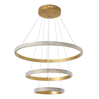 kelvo® DIAMOND KLV-101-0238-V2 Κρεμαστό Φωτιστικό Οροφής LED 100W 10000lm 180° AC 220-240V IP20 Ρυθμιζόμενο Λευκό CCT με Χειριστήριο από 2700K έως 6000K Dimmable - Lumileds SMD Chip - Χρυσό Πλατίνα - Μ60 x Π60 x Υ60cm - 3 Χρόνια Εγγύηση