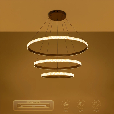 kelvo® DIAMOND KLV-101-0240-V2 Κρεμαστό Φωτιστικό Οροφής LED 120W 12000lm 180° AC 220-240V IP20 Ρυθμιζόμενο Λευκό CCT με Χειριστήριο από 2700K έως 6000K Dimmable - Lumileds SMD Chip - Χρυσό Πλατίνα - Μ80 x Π80 x Υ80cm - 3 Χρόνια Εγγύηση