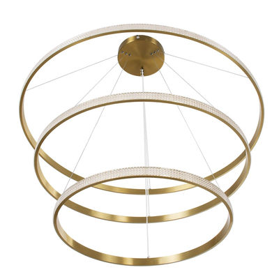 kelvo® DIAMOND KLV-101-0242-V2 Κρεμαστό Φωτιστικό Οροφής LED 150W 15000lm 180° AC 220-240V IP20 Ρυθμιζόμενο Λευκό CCT με Χειριστήριο από 2700K έως 6000K Dimmable - Lumileds SMD Chip - Χρυσό Πλατίνα - Μ100 x Π100 x Υ100cm - 3 Χρόνια Εγγύηση