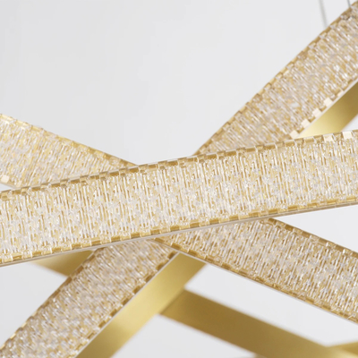 kelvo® DIAMOND KLV-101-0242-V2 Κρεμαστό Φωτιστικό Οροφής LED 150W 15000lm 180° AC 220-240V IP20 Ρυθμιζόμενο Λευκό CCT με Χειριστήριο από 2700K έως 6000K Dimmable - Lumileds SMD Chip - Χρυσό Πλατίνα - Μ100 x Π100 x Υ100cm - 3 Χρόνια Εγγύηση