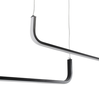 kelvo® LINARIA KLV-101-0258-V2 Κρεμαστό Φωτιστικό Οροφής LED 72W 7200lm 180° AC 220-240V IP20 Ρυθμιζόμενο Λευκό CCT με Χειριστήριο από 2700K έως 6000K Dimmable - Lumileds SMD Chip - Μαύρο Ματ - Μ220 x Π4 x Υ25cm - 3 Χρόνια Εγγύηση