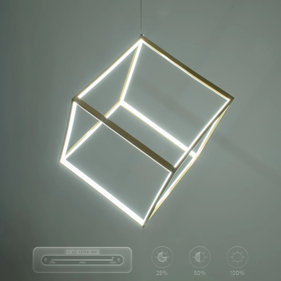 kelvo® KIBOO KLV-101-0262 Κρεμαστό Φωτιστικό Οροφής LED 36W 3600lm 360° AC 220-240V IP20 Ρυθμιζόμενο Λευκό CCT με Χειριστήριο από 2700K έως 6000K Dimmable - Lumileds SMD Chip - Χρυσό Πλατίνα - Μ40 x Π40 x Υ40cm - 3 Χρόνια Εγγύηση