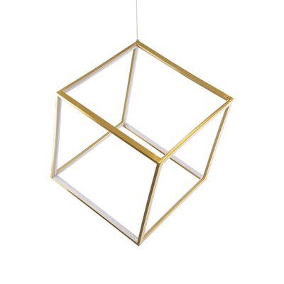 kelvo® KIBOO KLV-101-0262 Κρεμαστό Φωτιστικό Οροφής LED 36W 3600lm 360° AC 220-240V IP20 Ρυθμιζόμενο Λευκό CCT με Χειριστήριο από 2700K έως 6000K Dimmable - Lumileds SMD Chip - Χρυσό Πλατίνα - Μ40 x Π40 x Υ40cm - 3 Χρόνια Εγγύηση